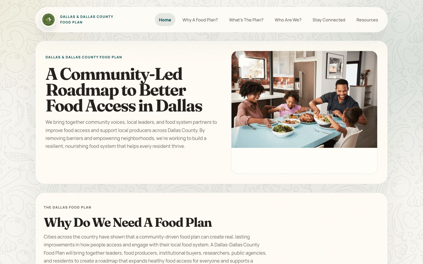 Dallas and Dallas County Food Plan public platform home